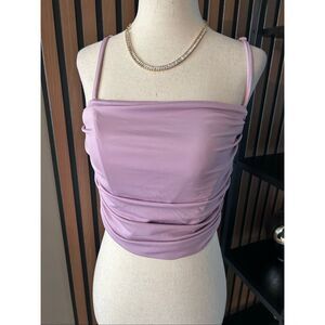 Forever 21 medium drop top with corset purple short cut off